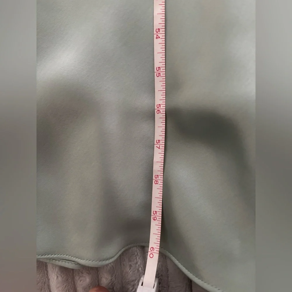 EUC Elegant Sage Satin Evening Gown from Aqua at Bloomingdale’s Size 4 - Picture 4 of 15